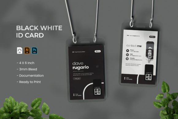 Black White - ID Card: Elevating Professional Identity in a Minimalist World
