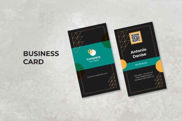 Business Card – Vertical Dark Theme: Elevate Your Professional Identity