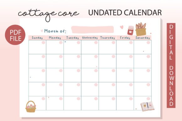 Cottage Core Undated Calendar Template: A Practical Review for Creative Professionals