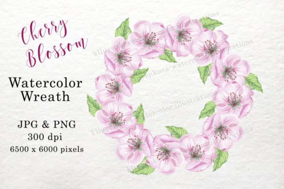 Unlocking Creative Potential with the Watercolor Flowers Wreath Cherry Blossom Digital Asset